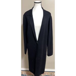 NWT 80 Park long black knit cardigan/coat. Size L.